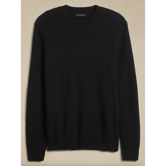 BANANA REPUBLIC Racking Stitch Sweater Black {3O42} - Picture 4 of 4